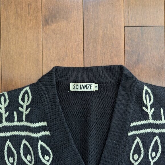 LEAF EMBRIODERED VINTAGE SWEATER VEST - Picture 2 of 2